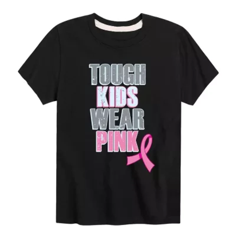 Boys 4-7 Tough Kids Wear Pink Graphic T-Shirt