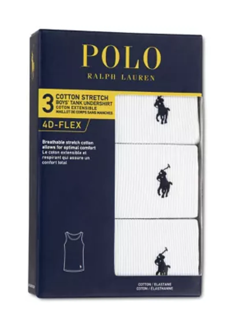Boys 8-20 Tank Undershirt 3 Pack