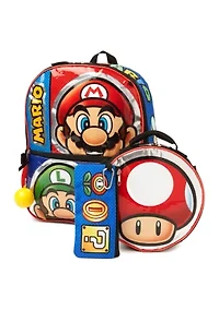 Super Mario 5 Piece Backpack Set