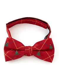 Boys Tree Plaid Bowtie 
