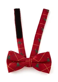 Boys Tree Plaid Bowtie 