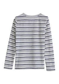 Boys 4-7 Heather Stripe Crew Neck T-Shirt