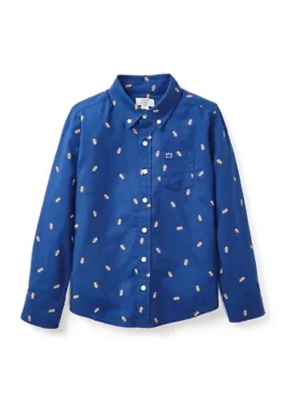 Boys 4-7 Printed Twill Shirt