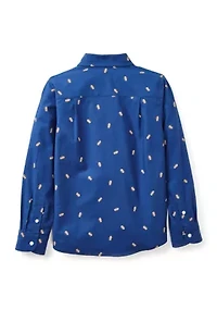 Boys 4-7 Printed Twill Shirt