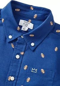Boys 4-7 Printed Twill Shirt