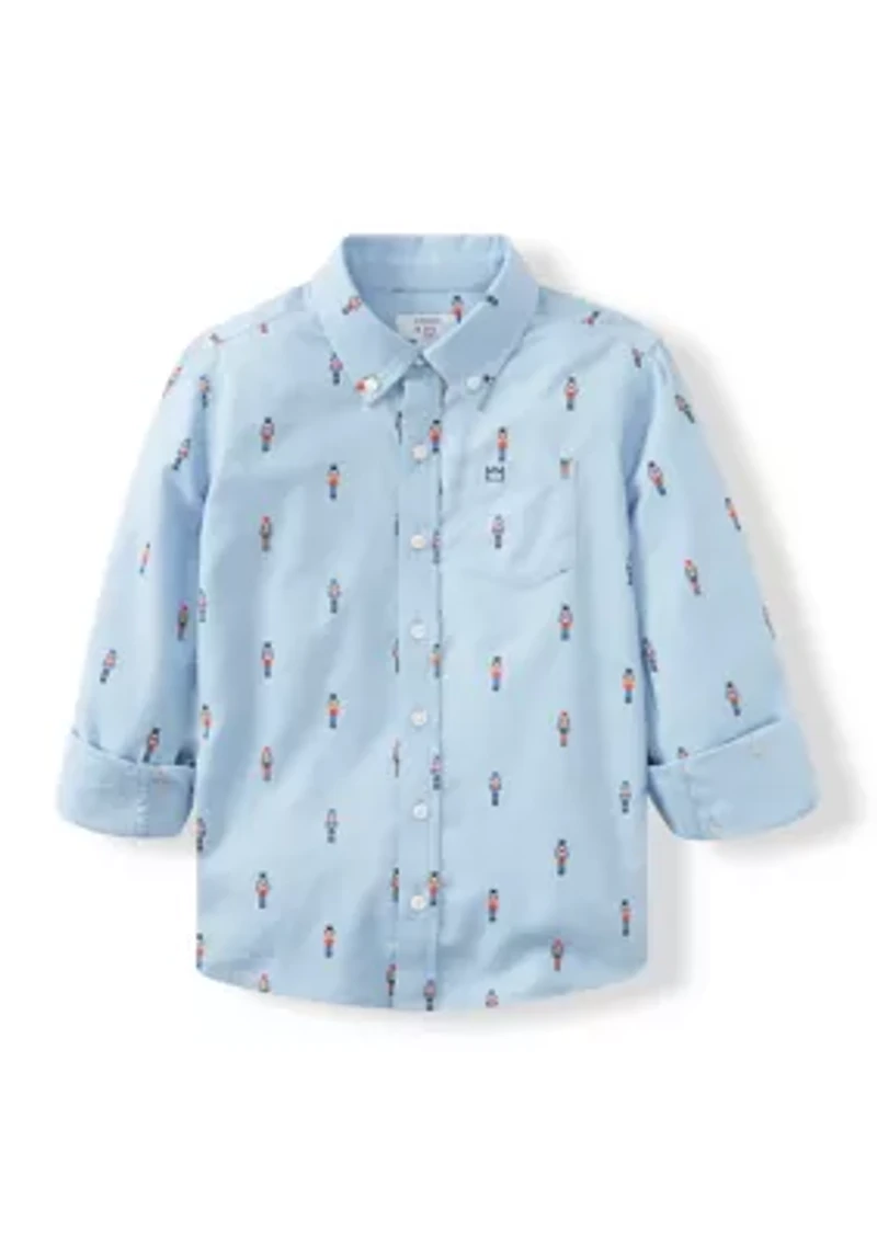 Boys 4-7 Printed Twill Button Down