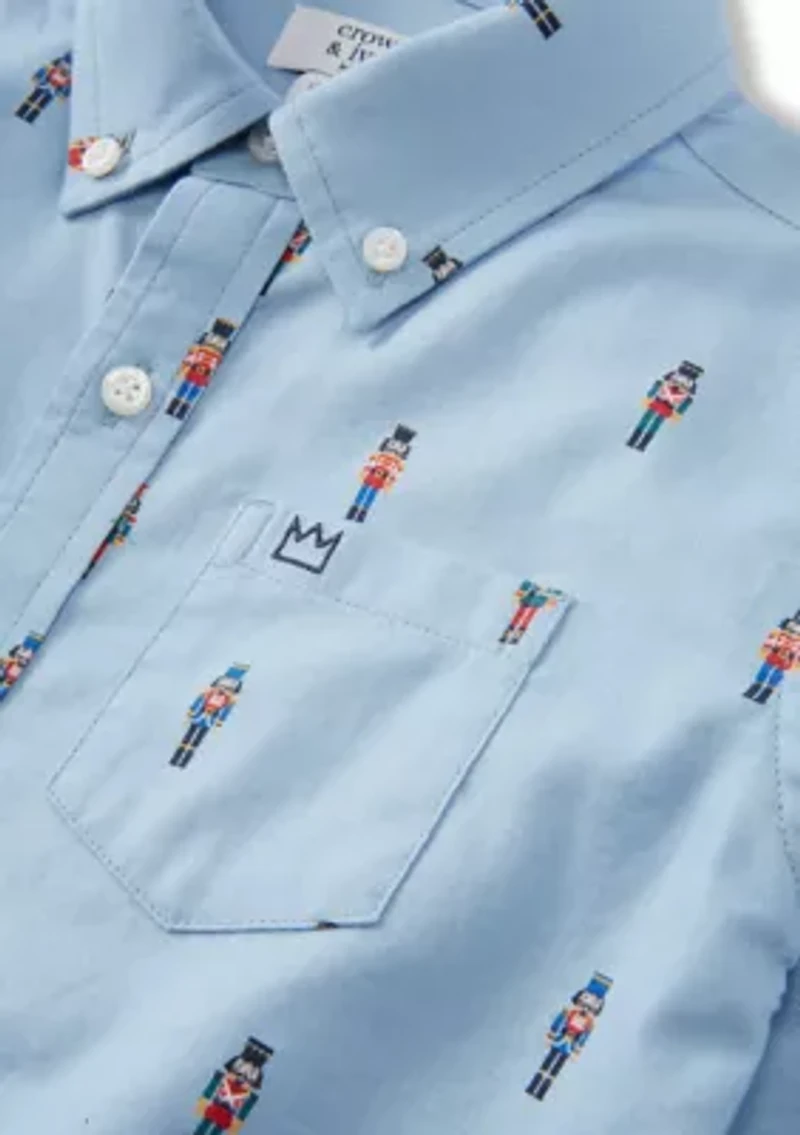 Boys 4-7 Printed Twill Button Down