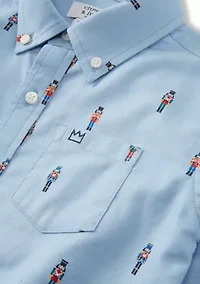 Boys 4-7 Printed Twill Button Down