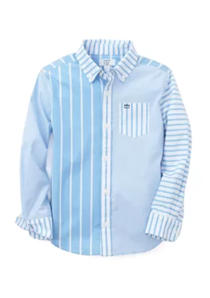 Boys 8-20 Mixed Stripe Button Down Shirt