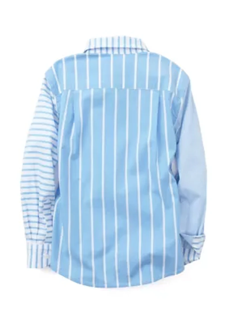 Boys 8-20 Mixed Stripe Button Down Shirt