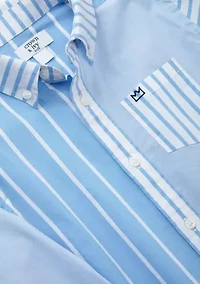 Boys 8-20 Mixed Stripe Button Down Shirt