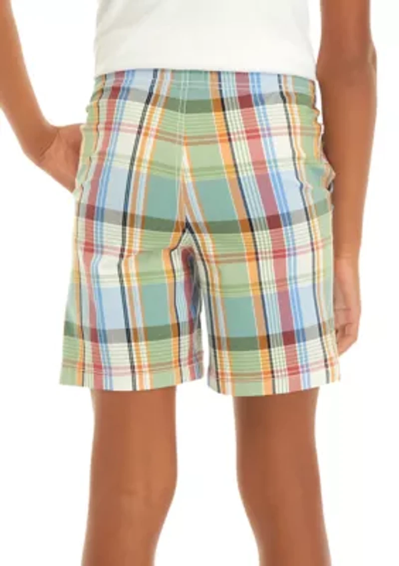 Boys 8-20 Plaid Yarn Dye Twill Shorts