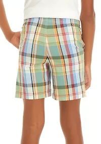 Boys 8-20 Plaid Yarn Dye Twill Shorts