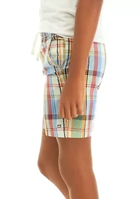 Boys 8-20 Plaid Yarn Dye Twill Shorts