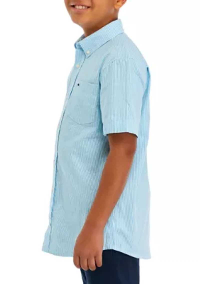 Boys 8-20 Woven Seersucker Shirt