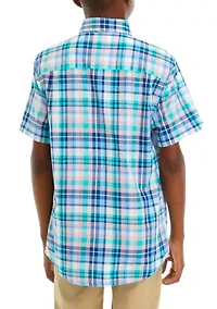 Boys 8-20 Woven Madras Plaid Shirt
