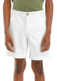 Boys 8-20 Twill Solid Shorts