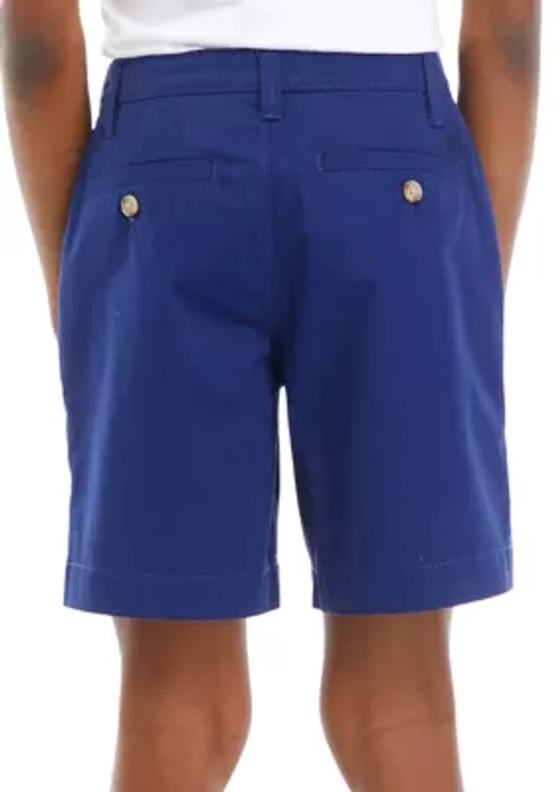 Boys 8-20 Twill Solid Shorts