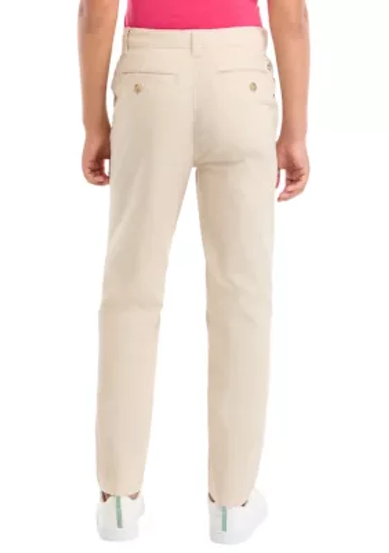 Boys 8-20 Twill Solid Pants