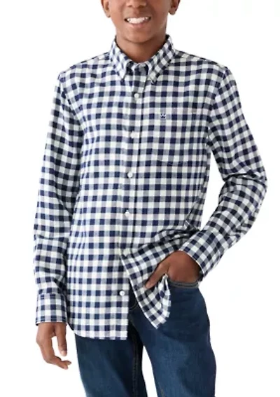 Boys 8-20 Yarn Dyed Twill Button Down Shirt
