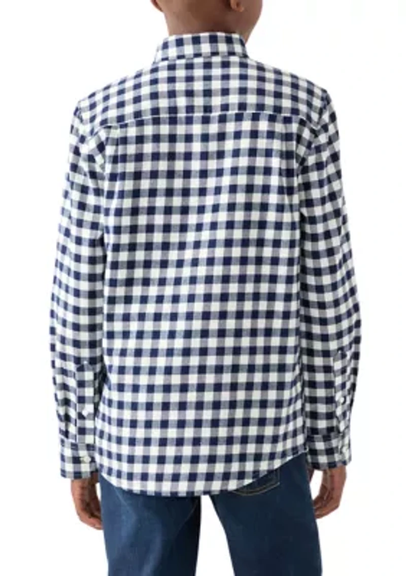 Boys 8-20 Yarn Dyed Twill Button Down Shirt