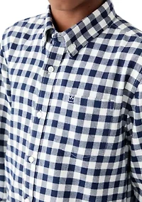 Boys 8-20 Yarn Dyed Twill Button Down Shirt