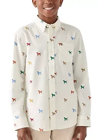 Boys 8-20 Twill Long Sleeve Button Down Shirt