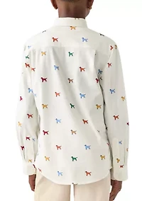 Boys 8-20 Twill Long Sleeve Button Down Shirt
