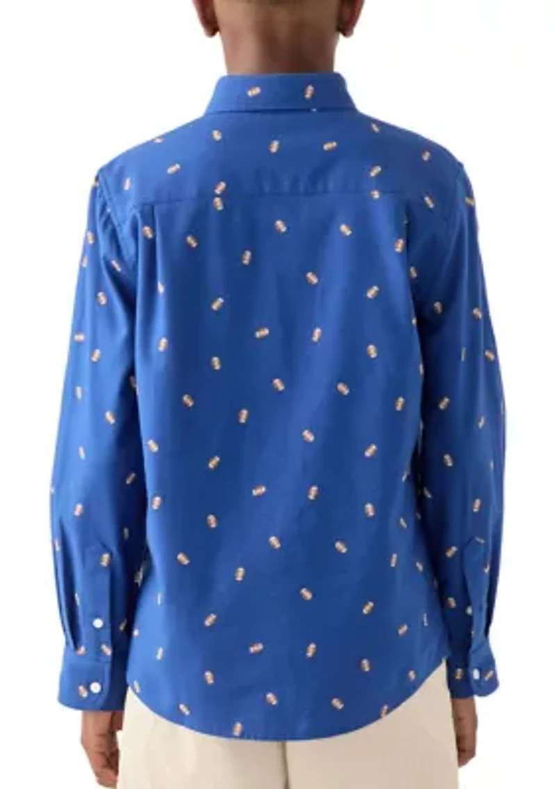 Boys 8-20 Twill Long Sleeve Button Down Shirt
