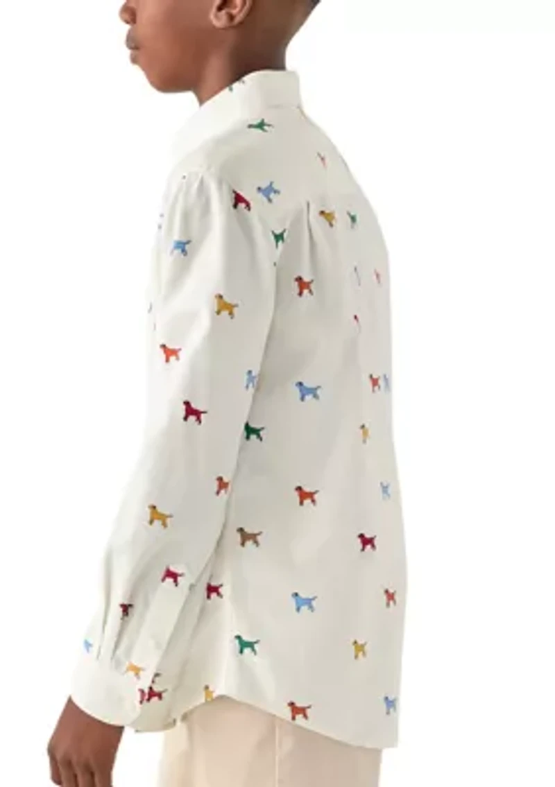 Boys 8-20 Twill Long Sleeve Button Down Shirt
