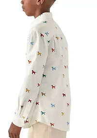 Boys 8-20 Twill Long Sleeve Button Down Shirt