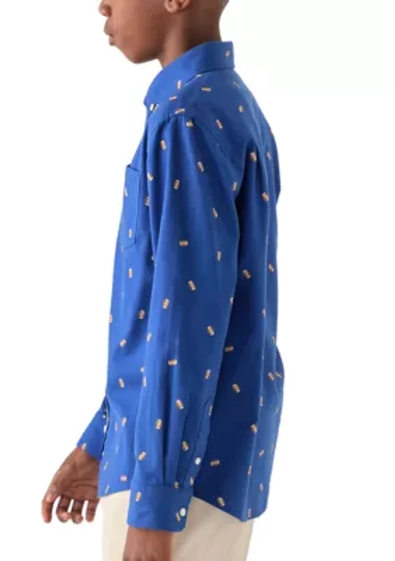 Boys 8-20 Twill Long Sleeve Button Down Shirt