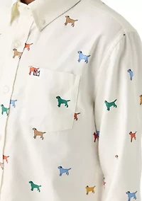 Boys 8-20 Twill Long Sleeve Button Down Shirt