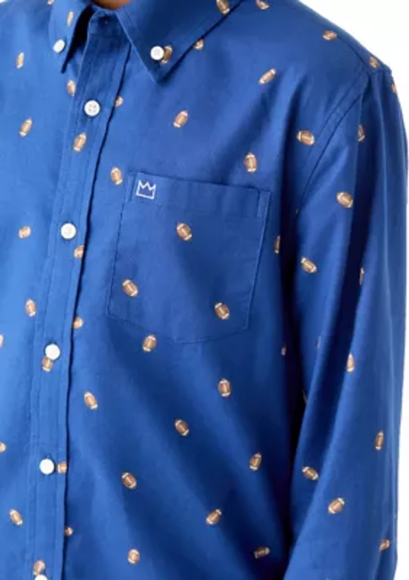Boys 8-20 Twill Long Sleeve Button Down Shirt