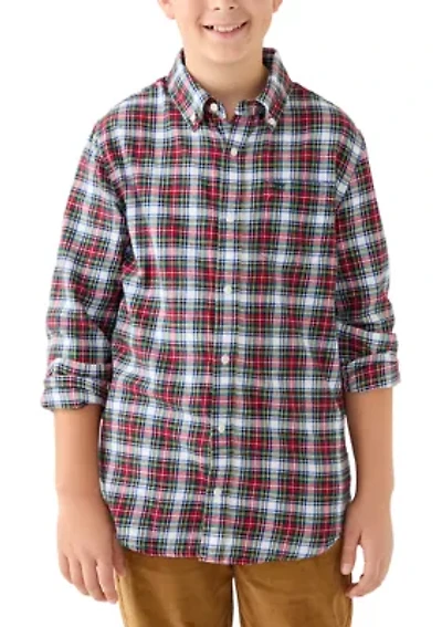 Boys 8-20 Twill Printed Button Down Shirt