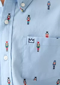 Boys 8-20 Printed Twill Button Down