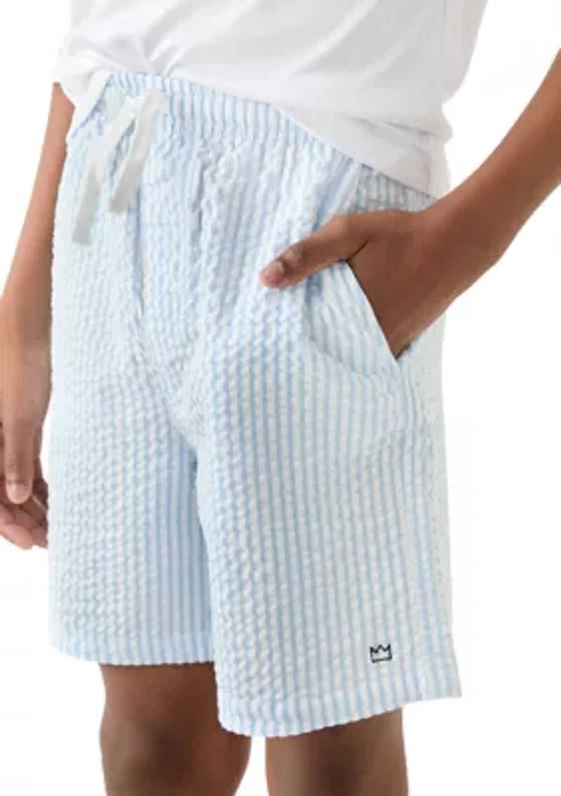 Boys 8-20 Seersucker Deck Shorts
