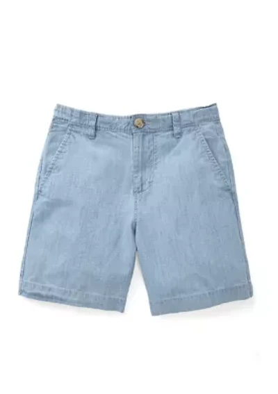 Boys 8-20 Chambray Flat Front Shorts