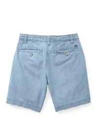Boys 8-20 Chambray Flat Front Shorts