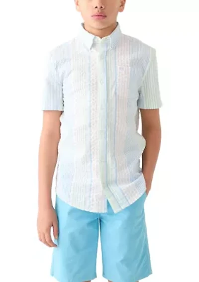 Boys 8-20 Short Sleeve Seersucker Button Down Shirt