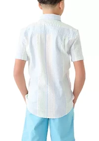 Boys 8-20 Short Sleeve Seersucker Button Down Shirt