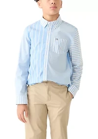 Boys 8-20 Mixed Stripe Button Down Shirt