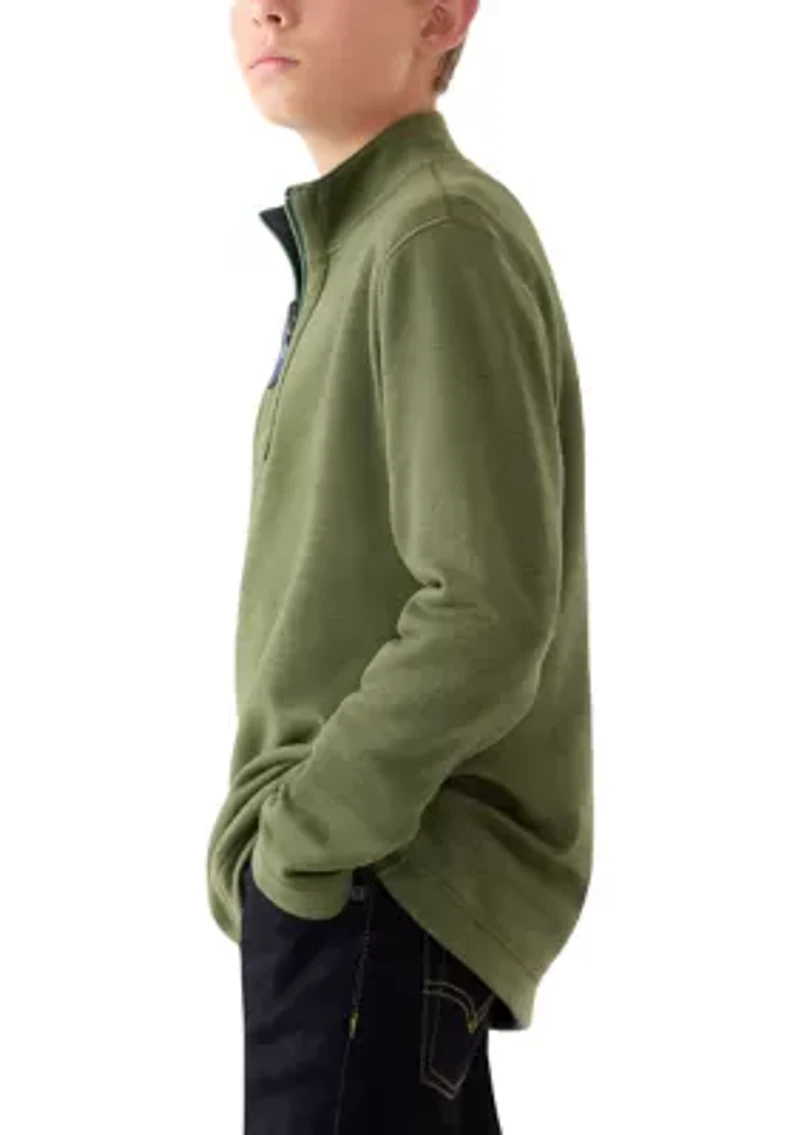 Boys 8-20 Reversible Quarter Zip Pullover
