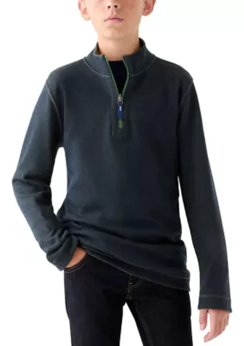Boys 8-20 Reversible Quarter Zip Pullover