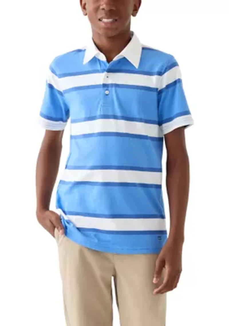 Boys 8-20 Short Sleeve Rugby Stripe Polo