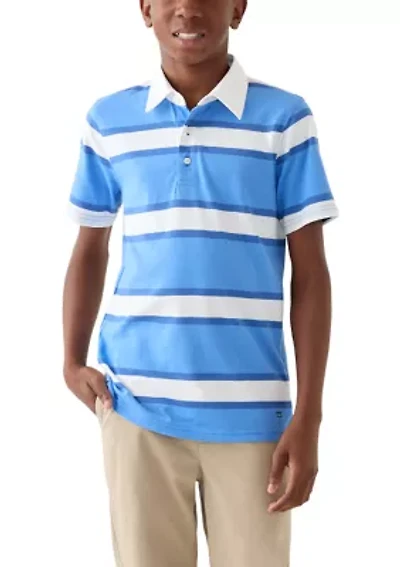 Boys 8-20 Short Sleeve Rugby Stripe Polo