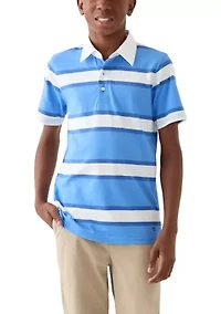 Boys 8-20 Short Sleeve Rugby Stripe Polo