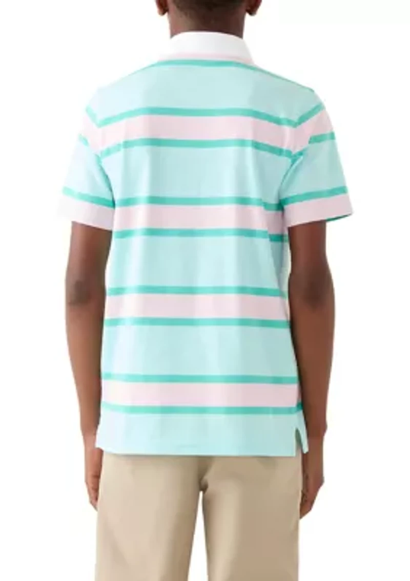 Boys 8-20 Short Sleeve Rugby Stripe Polo