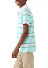 Boys 8-20 Short Sleeve Rugby Stripe Polo