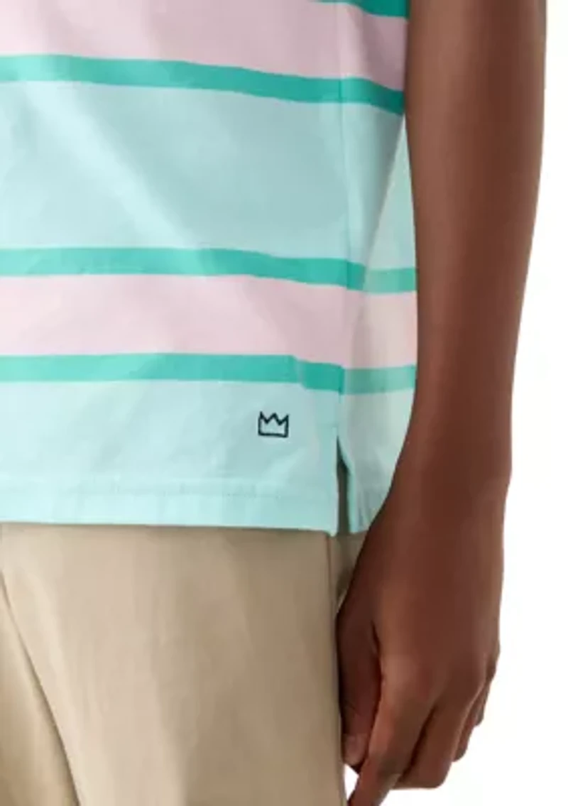Boys 8-20 Short Sleeve Rugby Stripe Polo